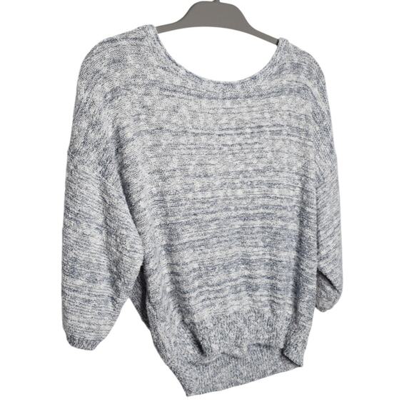 Michael Stars Gray Textured Knit Loose Fit Sweater Large Boho Lagenlook Coastal - Picture 3 of 7